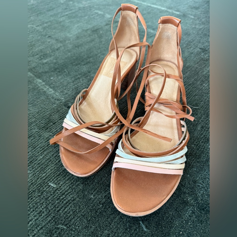 Madewell lace up summer heels